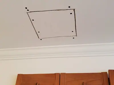 Interior ceiling drywall repair and skim — photo 1 of 3
